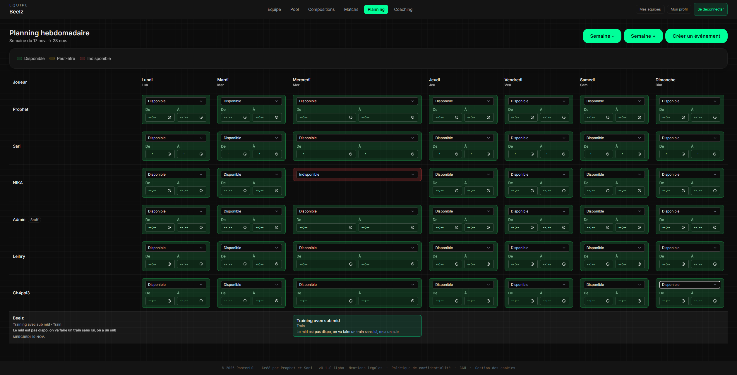 Planning collaboratif